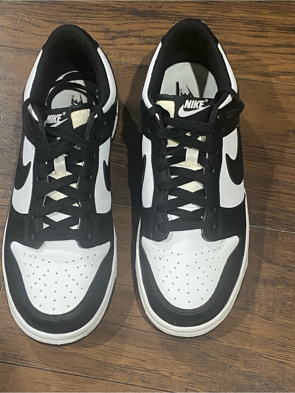 Nike Black and White Dunk Low Top Sneakers